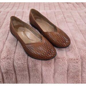 Dansko Brown Perforated Leather Ballet Flats Size 38